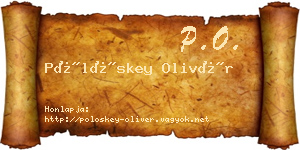 Pölöskey Olivér névjegykártya