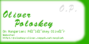 oliver poloskey business card